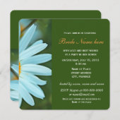 純白かわいらしデイジー花ブライダルシャワー 招待状 (正面/裏面)