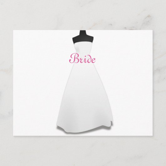純白のドレス テーマ ウェディングドレス 花嫁 ポストカード (正面)