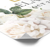 純白のバラの花束　お悔やみ 葬儀 記念写真 ポスター (角)