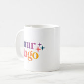 純白のブランド  現代のカスタムロゴ コーヒーマグカップ (正面左)