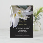 純白のユリの花 春 夏 休暇 結婚式 招待状 (スタンド正面)