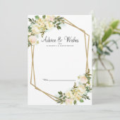 純白のローズとゴールドのエレガントな結婚式 新婚 アドバイスカード (スタンド正面)