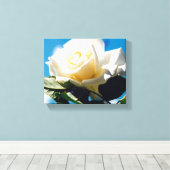 純白のローズビューティー キャンバスプリント (インサイチュ (ウッドフロア))