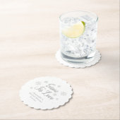 純白の冬の雪 愛のブライダルシャワー ペーパーコースター (インサイチュ)