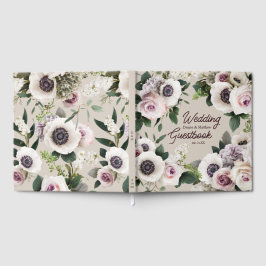 純白の花のアネモネが美しいパステルカラーに映える ゲストブック