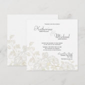 純白の花柄の結婚式招待状 招待状 (正面/裏面)