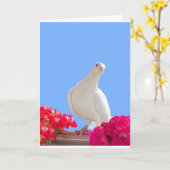 純白の鳩　編集可能なカード カード (黄色い花)