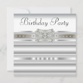 純白ダイヤモンド 女性の誕生日パーティー 招待状 (正面)