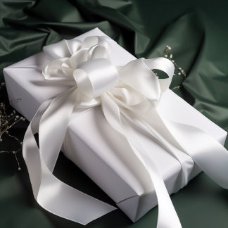 純白無地の色 サテンリボン