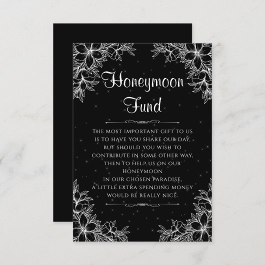 純白豪華結婚式ハネムーンファンド エンクロージャーカード (正面/裏面)