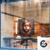 純真の窓にしがみつく銅夢 ウィンドウサイン (カフェ窓)