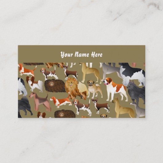 純種犬の壁紙、ここのあなたの名前 名刺 (正面)