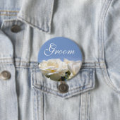 純粋かわいらしな白いバラの花結婚生 缶バッジ (インサイチュ)