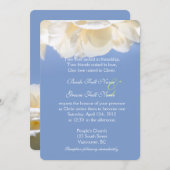 純粋かわいらしな白バラ花結婚式招待状。 招待状 (正面/裏面)