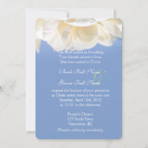 純粋かわいらしな白バラ花結婚式招待状。