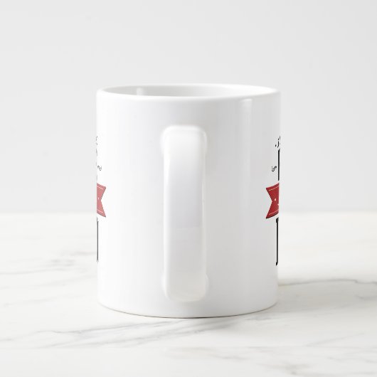 純粋すごいパパ口ひげ赤と黒 ジャンボコーヒーマグカップ (裏面)