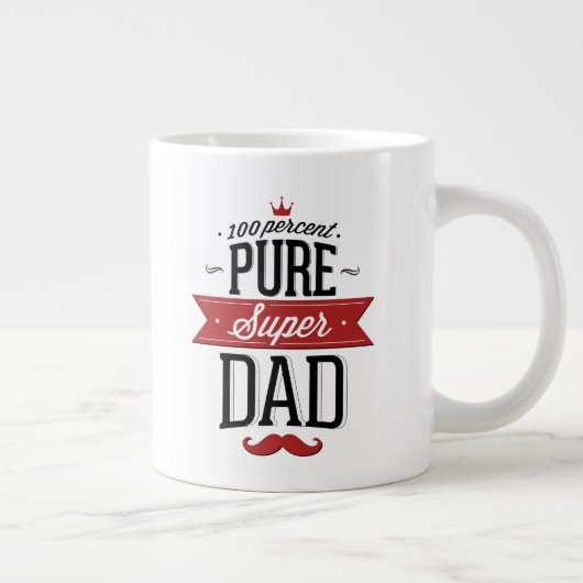 純粋すごいパパ口ひげ赤と黒 ジャンボコーヒーマグカップ (右)