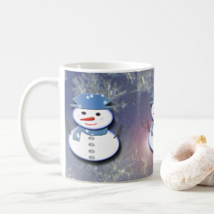 純粋で白い雪だるま コーヒーマグカップ