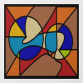 純粋なアートペインガラススタイル深いの色  ウィンドウサイン (シート)