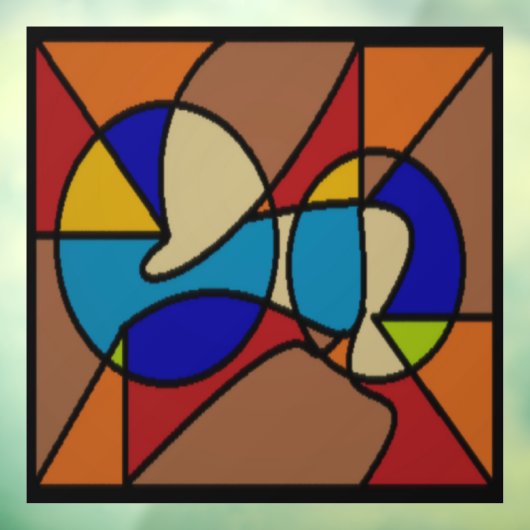 純粋なアートペインガラススタイル深いの色  ウィンドウサイン (シート3)