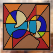 純粋なアートペインガラススタイル深いの色  ウィンドウサイン (シート2)