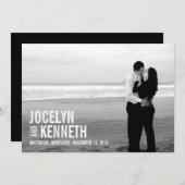 純粋なシンプル日付カードの保存 セーブザデート (正面/裏面)