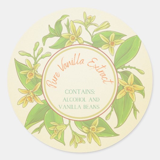 純粋なバニラ抽出ラベル ラウンドシール (正面)
