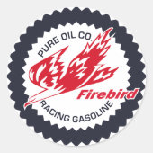 純粋なファイアバードレーシングガソリンヴィンテージ標識 ラウンドシール (正面)