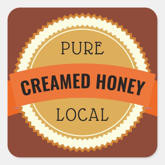 純粋なローカルクリーム付きハニージャー ラウンドシール (正面)