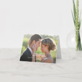 純粋な優雅さのウェディング感謝カード - ホワイト サンキューカード (正面)