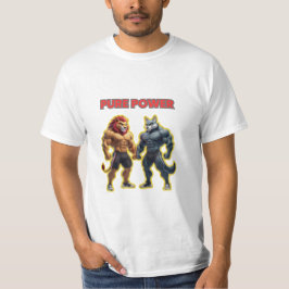 純粋な力 - 強い動物の筋肉のカートゥーン デザイン Tシャツ