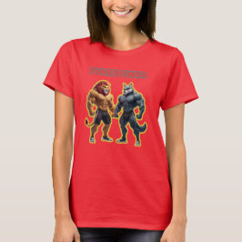 純粋な力 - 筋肉質な動物の力強いカートゥーン デザイン Tシャツ