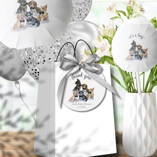 純粋な子犬 |かわいい赤エレガントちゃんシャワー フェイバータグ