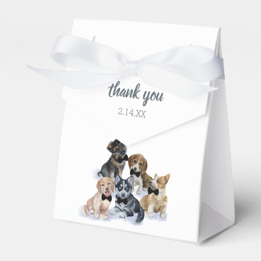 純粋な子犬 |かわいい赤エレガントちゃんシャワー フェイバーボックス (正面サイド)