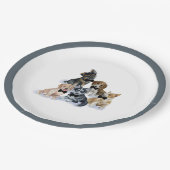 純粋な子犬 |かわいい赤エレガントちゃんシャワー ペーパープレート (アングル)