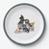 純粋な子犬 |かわいい赤エレガントちゃんシャワー ペーパープレート (正面)