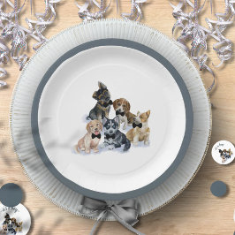 純粋な子犬 |かわいい赤エレガントちゃんシャワー ペーパープレート