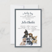 純粋な子犬 |かわいい赤エレガントちゃんシャワー 招待状 (正面)