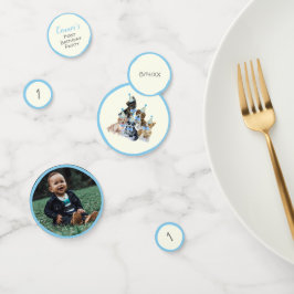 純粋な子犬 |ドッグズブルー誕生日パーティフォトデコール コンフェッティ