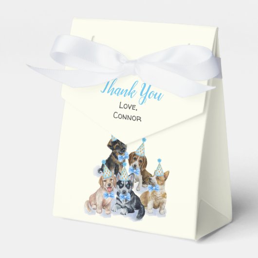 純粋な子犬 |犬テーマ誕生日パーティーありがとう フェイバーボックス (正面サイド)