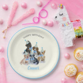 純粋な子犬 |犬テーマ誕生日パーティー用品 ペーパープレート (パーティー)