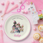 純粋な子犬 |犬テーマ誕生日パーティー用品 ペーパープレート (パーティー)