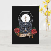 純粋な悪の猫 カード (黄色い花)