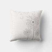 純粋な白のタンポポの花 クッション (裏面)