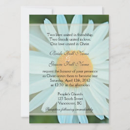 純粋な白デイジーの花クリスチャン結婚ズ 招待状