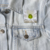 純粋な白デイジー結婚の花 缶バッジ (インサイチュ)