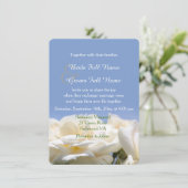 純粋な白バラの花の花嫁結婚と花婿 招待状 (スタンド正面)