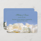 純粋な白バラ花結婚式svp 出欠カード (正面/裏面)
