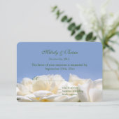 純粋な白バラ花結婚式svp 出欠カード (スタンド正面)