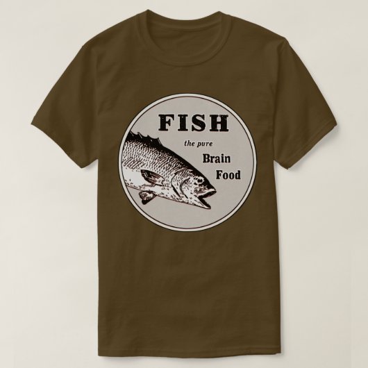 純粋な脳の食物を釣る Tシャツ (デザイン正面)